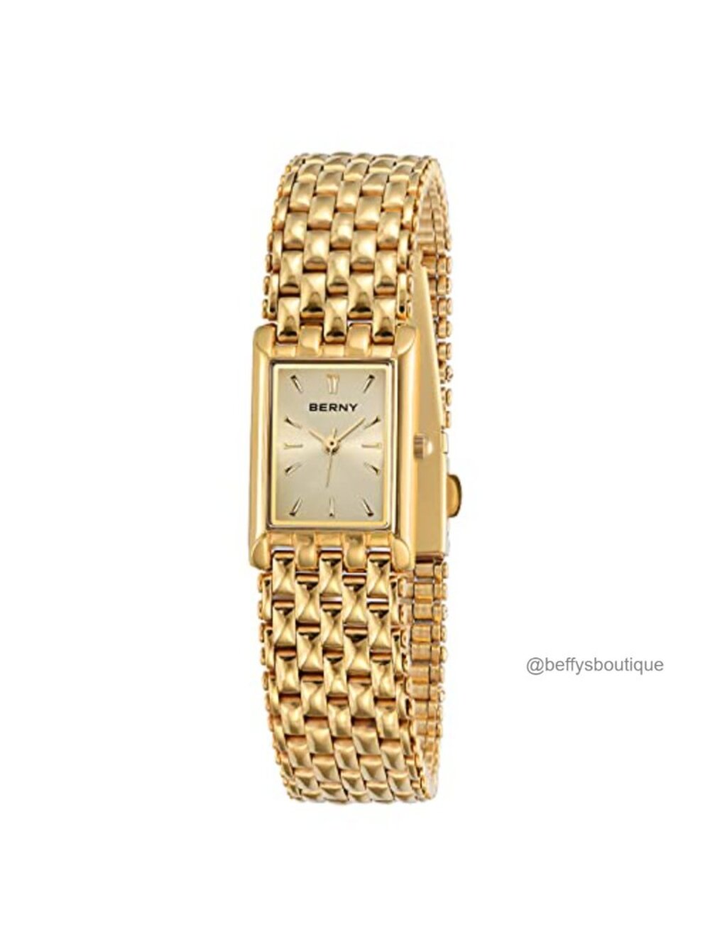 Women's Vintage Gold Tone Stainless Steel Bracelet Watch Japanese Quartz